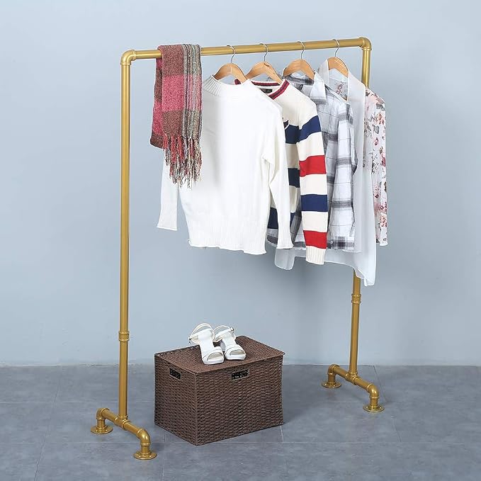 Industrial Pipe Clothing Rack 59in, Clothes Racks - Image 6