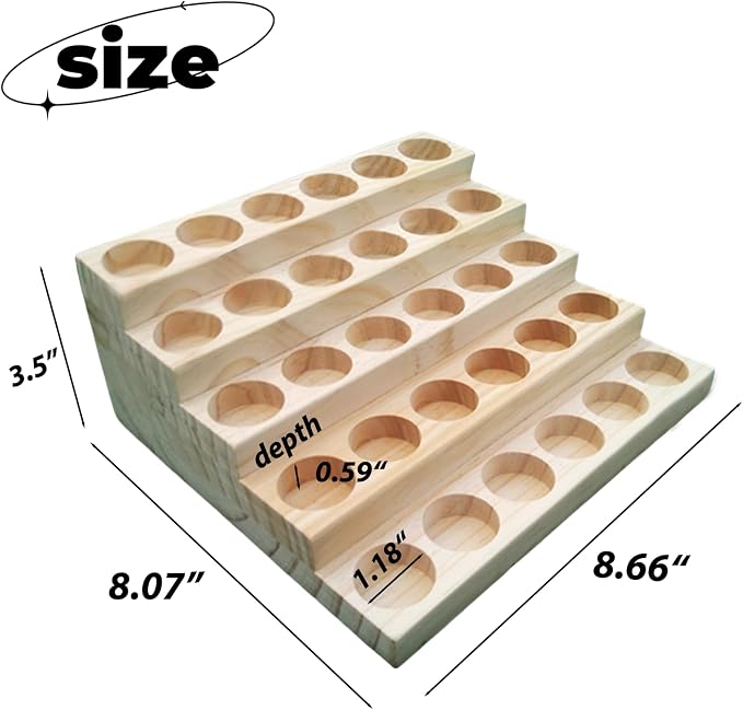 Wooden Essential Oil Display Stand 5 Tier Essential Oil Holder Solid Wood - Image 2