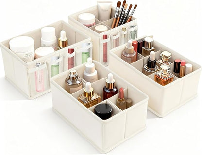 Cosmetic Storage Bins Makeup Organizer, Adjustable Multifunction Storage Box by VERONLY