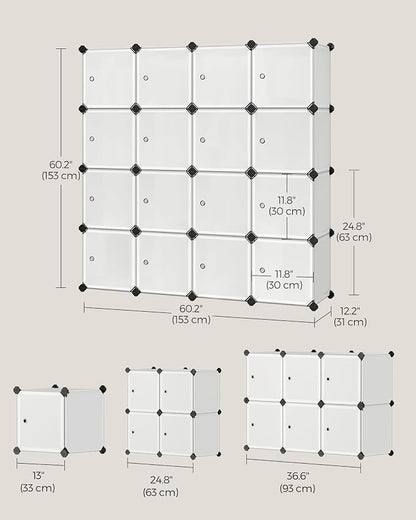 SONGMICS Cube Storage Organizer, Closet Storage Shelves, DIY Plastic Closet - Image 3