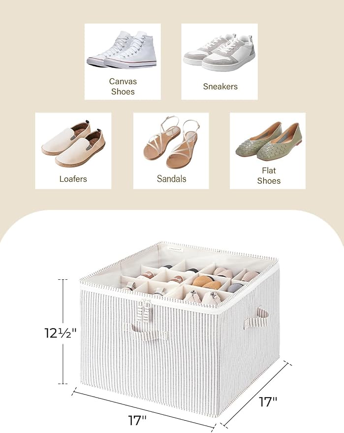 StorageWorks Shoe Organizer for Closet, Fits up to 16 Pairs, Shoe Cubby Storage - Image 3
