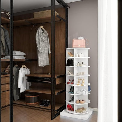 HomVent Rotating Shoe Rack, 7-Tier Spinning Shoe Rack Tower | 360° Revolving - Image 5