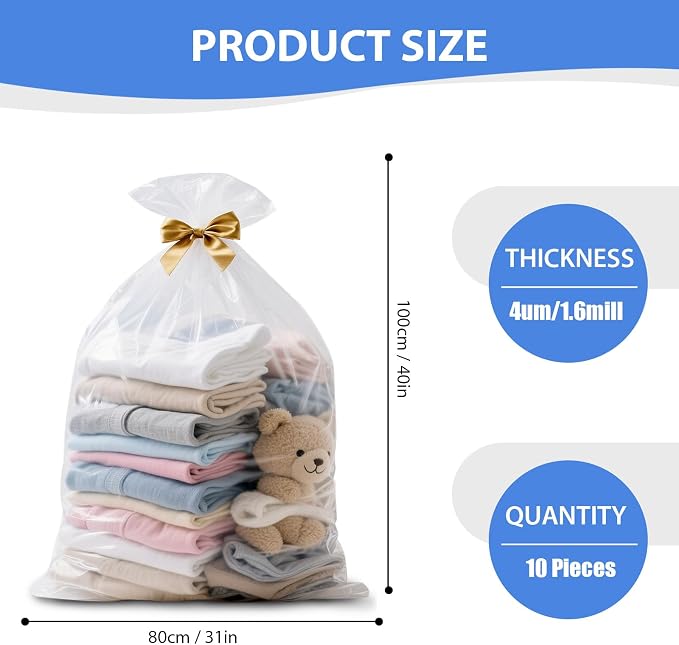 Large Clear Plastic Storage Bags, Seasonal Clothing, Comforter and Basement - Image 2