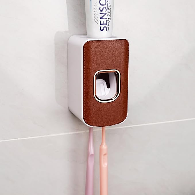 2 Slot Toothbrush Holder and Toothpaste Dispenser Wall Mounted, Automatic - Image 6