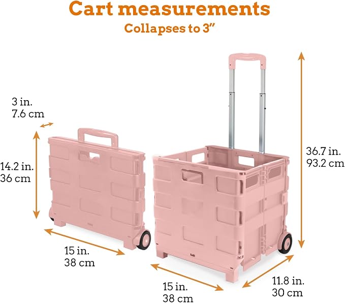 Ultra-Slim Rolling Collapsible Storage Pack-N-Roll Utility-carts, - Image 2