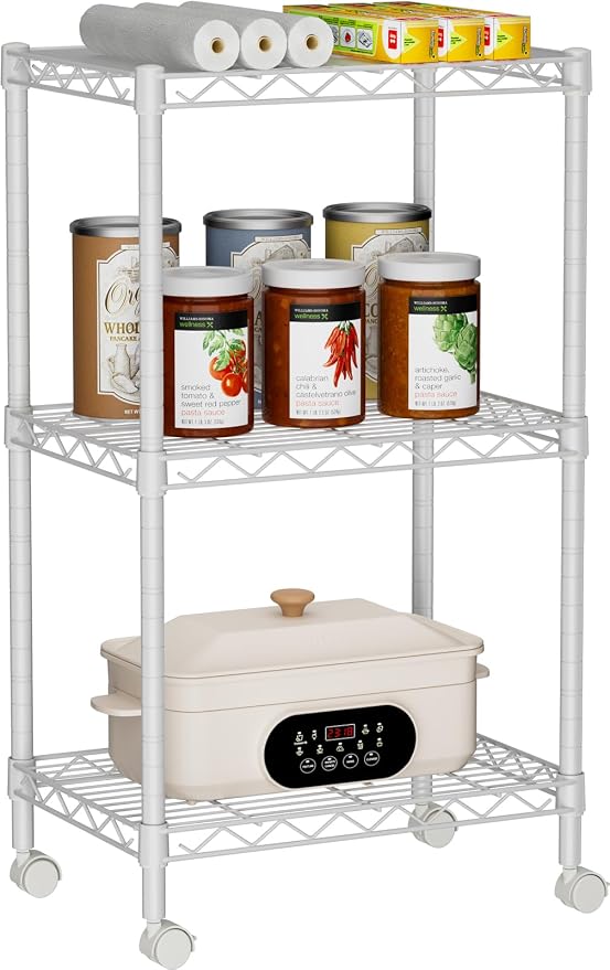 Golpart Small Shelves Storage Wire Metal Adjustable Shelf Unit by Golpart
