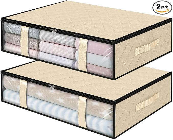 StorageRight Under Bed Storage Bags 2 Pack, 40L Large Clothes & Comforter by StorageRight