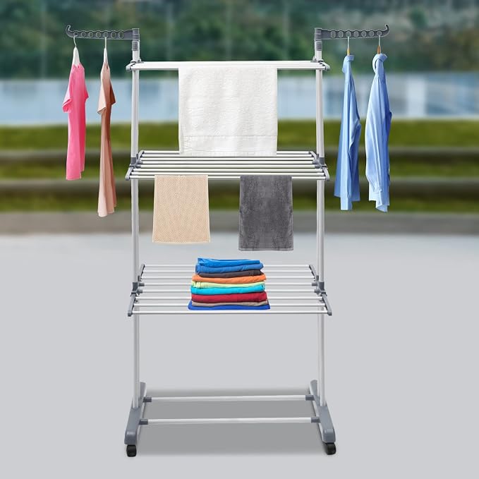 Drying Rack, 29.92*19.69*67.72inch 4 Tier Folding Clothes Drying Rack Rolling - Image 8