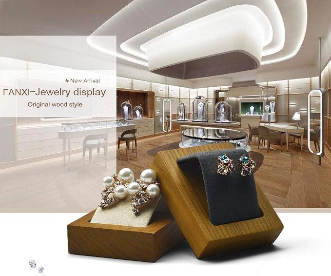 Jewelry Tray Solid Wood Earrings Display Stand - Image 5