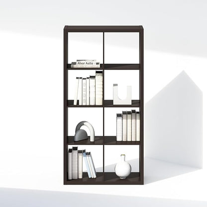 Furinno Simple 8-Cube Storage Organizer, Display Shelf, Dark Oak | Extra Thick - Image 6