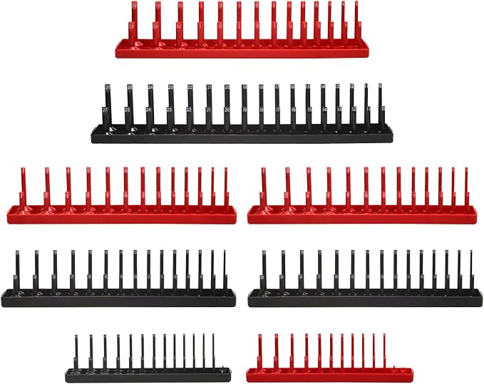 8PCS Socket Organizer Tray Set, SAE & Metric Socket Trays by AIUITIO