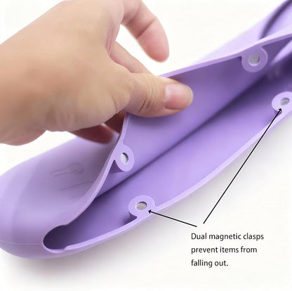 Magnetic Silicone Makeup Brush Holder – Portable Cosmetic Brush Organizer Case - Image 5
