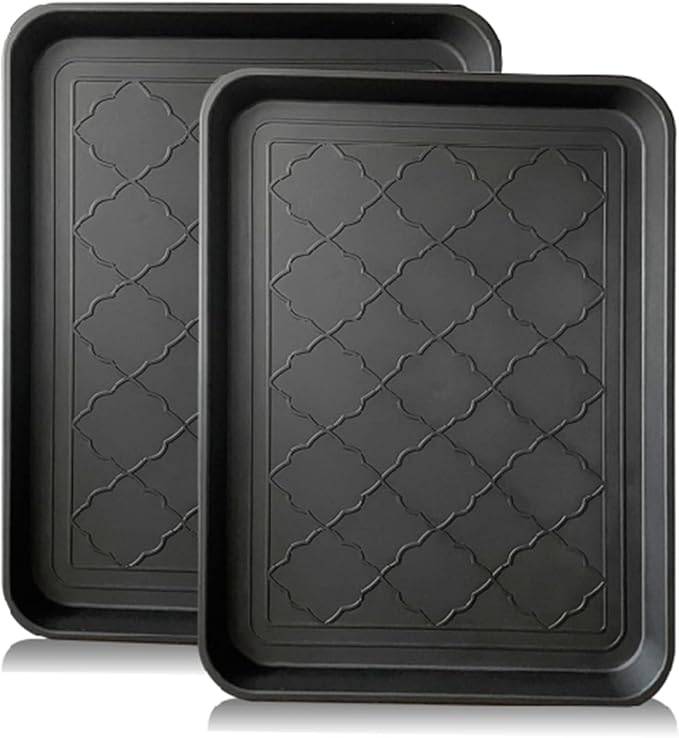 PetLike Boot Tray for Entryway Indoor/Outdoor, Hard Plastic Pet Food Mat 2pack by PetsLikePetLike