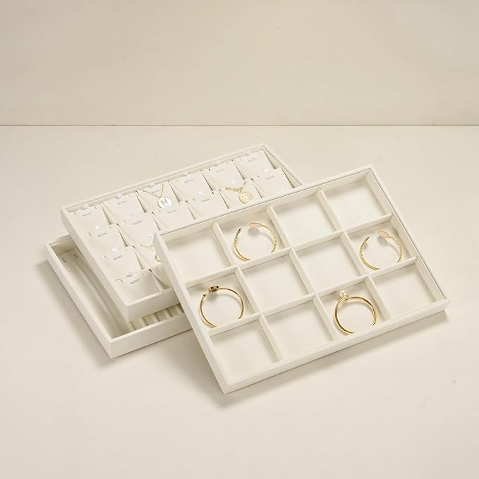 12 Grids Microfiber Jewelry Tray Bracelet Bangle Earring Tray Jewelry Display - Image 7