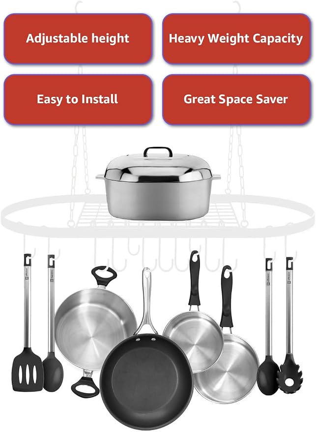Sorbus® Pot and Pan Rack for Ceiling - Image 3