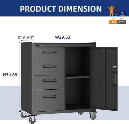 Metal Tool Cabinet, Garage Storage Cabinet System, Wall Cabinet & Locking - Image 3