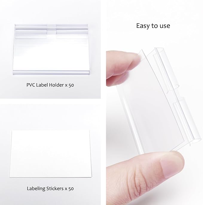 50pcs Labels for Storage Bins Plastic Label Clip, Basket Labels Clip On Wire - Image 3