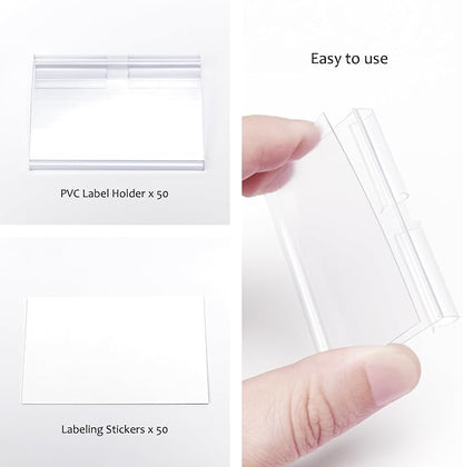 50pcs Labels for Storage Bins Plastic Label Clip, Basket Labels Clip On Wire - Image 3