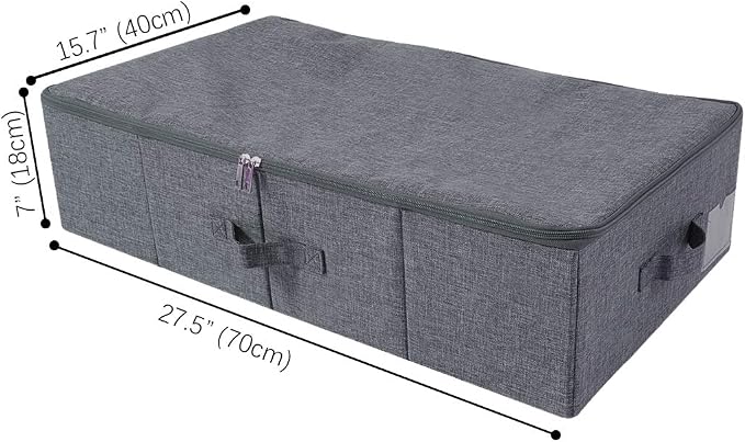 Folding Fabric Rigid Under Bed Closet Storage Bins - Image 2