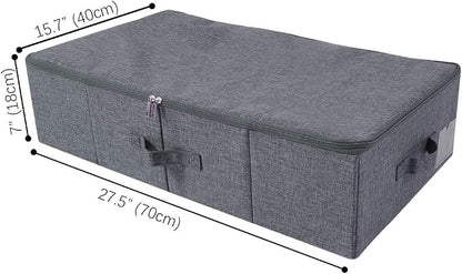 Folding Fabric Rigid Under Bed Closet Storage Bins - Image 2