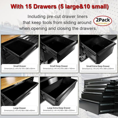 2 Pack - 72" Stainless Steel Rolling Tool Chest - Image 4