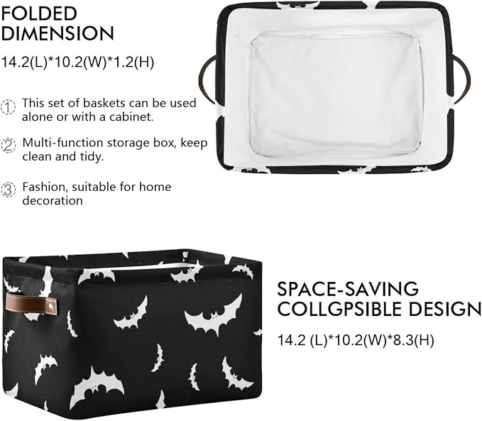 ZAZYXTJ Halloween Bat Storage Basket - Image 2