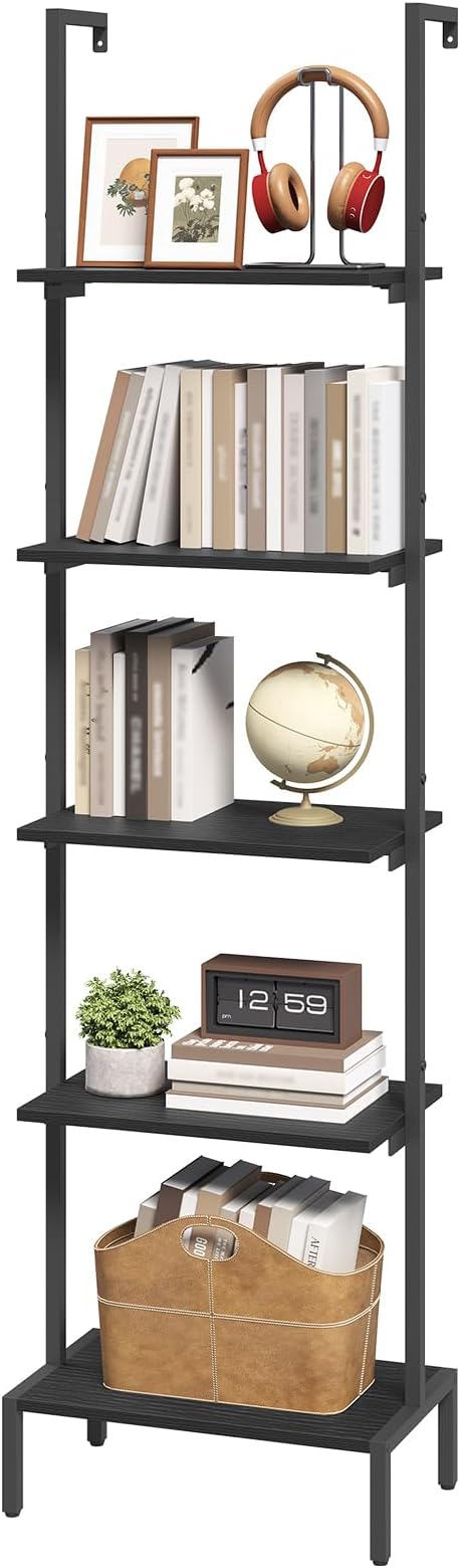 Ladder Shelf, 5-Tier Bookshelf, Ladder Bookcase by MAHANCRIS