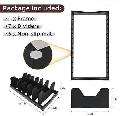 Bamboo Pot Lid Organizer for Cabinet & Kitchen Counter, Pan Lid Organizer - Image 3