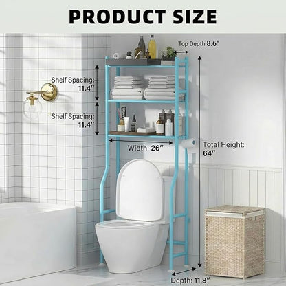GloTika 3-Tier Over Toilet Storage, 150lb Capacity, Carbon Steel, Freestanding - Image 8