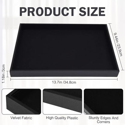 Velvet Jewelry Tray for Drawers Black Jewelrys Display Tray Stackable Jewelry - Image 3