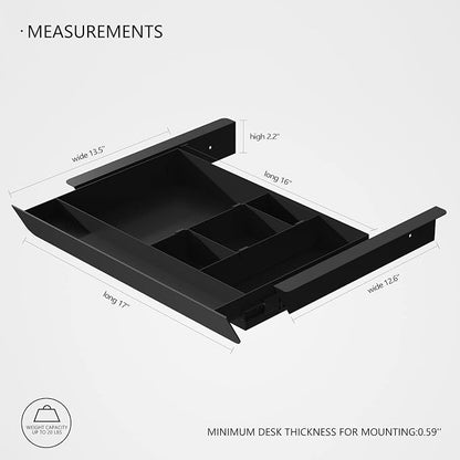 Under Desk Mounted Sliding Pull-out Drawer - Image 3