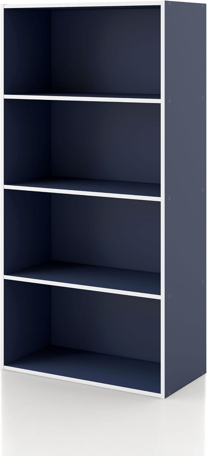 Homes: Inside + Out Apexa 4-Tier Cube Storage Organizer Shelves, Stackable Wood by HOMESInsideOut
