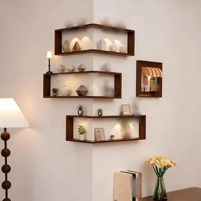 Modern Corner Storage Shelf, Wall-Mounted Living Room Decor Rack, 3-Tier Shelf - Image 5