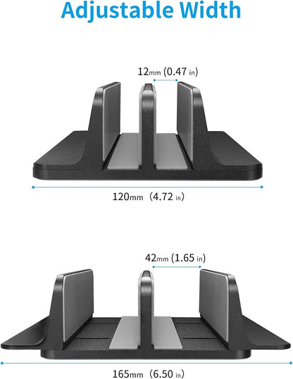JARLINK Vertical Laptop Stand Holder, Aluminum Double Desktop Stand Holder - Image 3