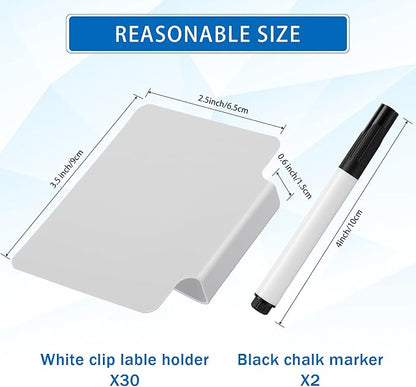 32 Pieces Basket Labels Clip Set, Include 30 Kitchen Clip Label Holder - Image 3