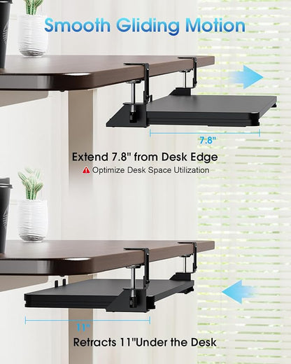 Large Keyboard Tray Under Desk, Pull Out Keyboard & Mouse Tray - Image 7