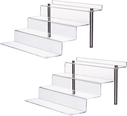 Acrylic Riser Shelf 4 Tier Clear Display Stand by CECOLIC
