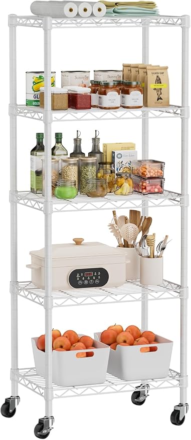 Golpart Small Shelves Storage Wire Metal Adjustable Shelf Unit by Golpart