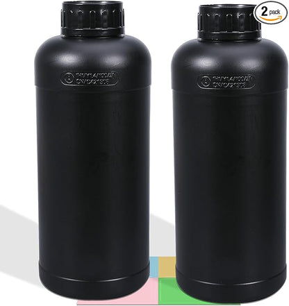 2 Pack 34 oz Fluorinated HDPE Chemical Storage Bottles by UMETASS
