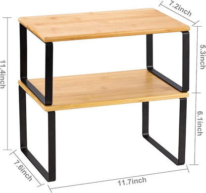 NEX Kitchen Cabinet and Counter Shelf Organizer, Stackable & Expandable - Image 3