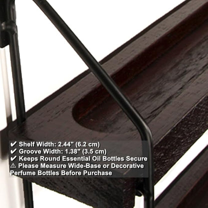 THYGIFTREE Essential Oil Storage Shelf Wall Mounted 16.9" Wooden Essential Oil - Image 4
