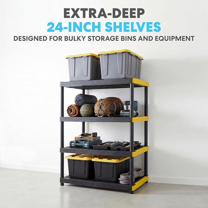 Simpli-Magic 4-Tier Heavy Duty Plastic Storage Shelving Unit, Garage & Basement - Image 4