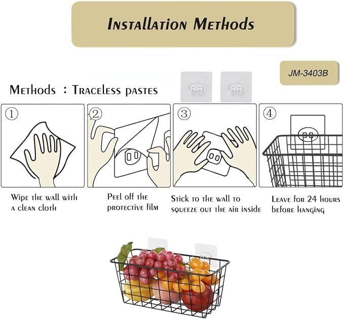 JUNCHU CHERRY 5 Pack Hanging Storage Basket, Bathroom Basket, Household Goods - Image 6