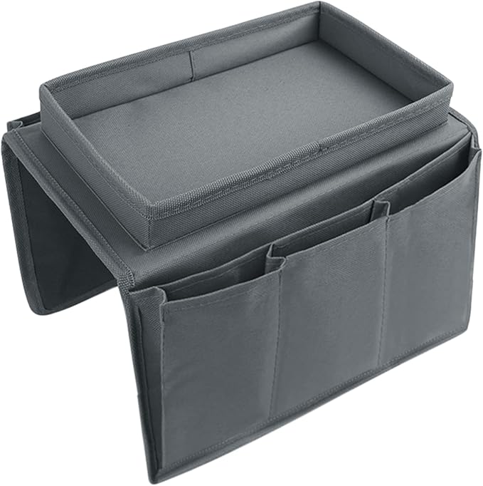 5 Pockets TV Remote Control Holder Couch Sofa Tray Armrest Organiser Oxford - Image 3