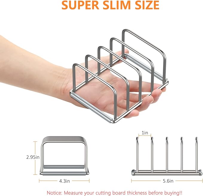 Cutting Board Holder, 2PSC Cutting Board Organizer Rack, 304 Stainless Steel - Image 2