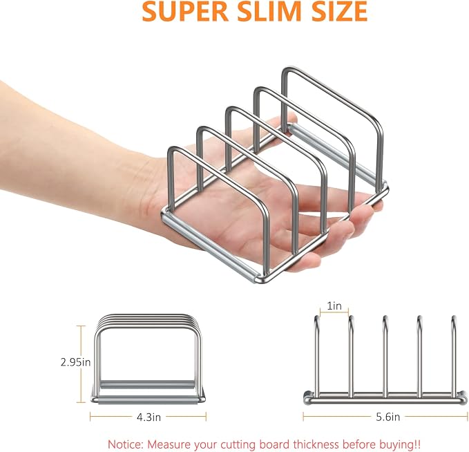 Cutting Board Organizer Stand Holder, 304 Stainless Steel Chopping Board Holder - Image 2