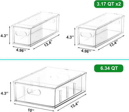 Taiuloo 3 Pack Stackable Refrigerator Organizer Bins - Image 2