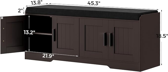 Homleke 2-Tier Storage Bench, Shoe Bench - Image 2