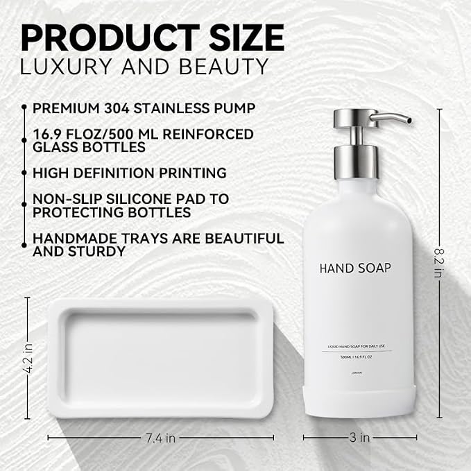 Glass Kitchen Soap Dispenser Set - Image 2