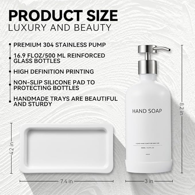 Glass Kitchen Soap Dispenser Set - Image 3
